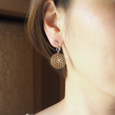 茶蝶貝「ベツレヘムパール風」イヤリング