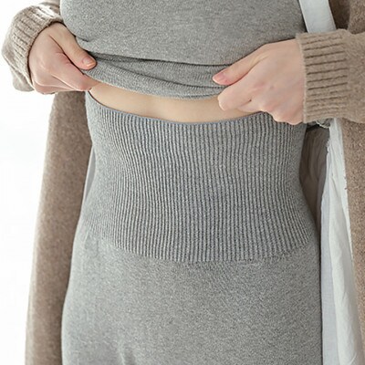 日本製 オーガニックコットン レギンスパンツ 天然繊維 無縫製 グレー (617-7546)