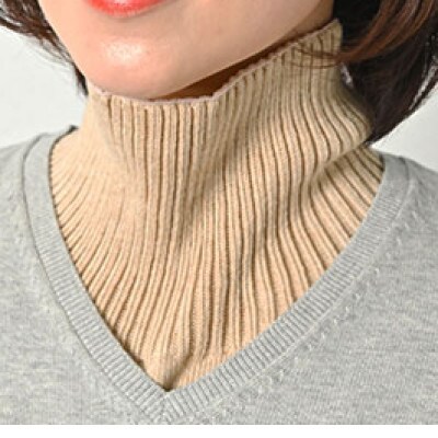 日本製 オーガニックコットン ネックウォーマー ( つけ襟 ) ナチュラル (6650-7373)