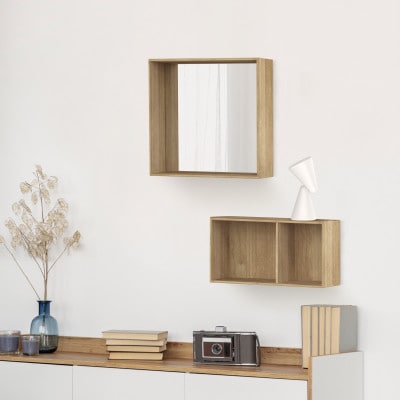 「V-TISS LIGHT」 ミラーM・ハーフ薄型セット ヨーロピアンチェリー【配送不可地域：離島】