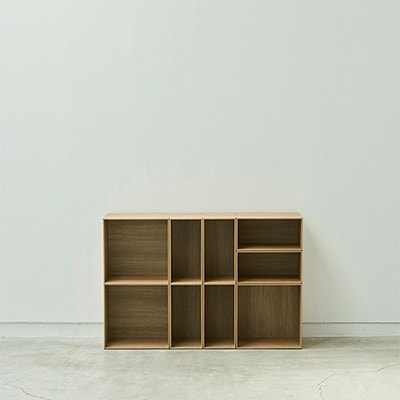 薄型ユニットシェルフ「V-TISS LIGHT」フリープラン BKウォールナット【複数個口で配送】【配送不可地域：離島】