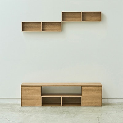 薄型ユニットシェルフ「V-TISS LIGHT」TVボード ヨーロピアンチェリー【複数個口で配送】【配送不可地域：離島】