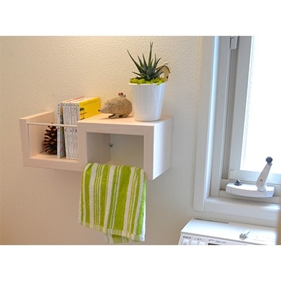 木製壁面収納「ジグラック」Sタイプ・ホワイト【配送不可地域：離島】