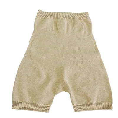 日本製 オーガニックコットン 腹巻パンツ1分丈 ナチュラル  【610-7239】