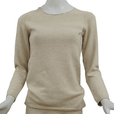 日本製 オーガニックコットン インナー 天然繊維 無縫製 8分袖 ナチュラル (883-7242)