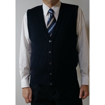 無地 メンズニット オープンベスト コン S寸 15220