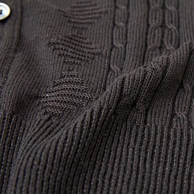 模様有 メンズニット オープンベスト クロ L寸 15150