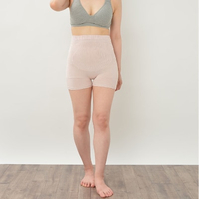 日本製 シルク 腹巻パンツ 1分丈 無縫製 天然繊維 タグフリー ピンク (611-7527)