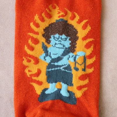 仏下-ぶつした-お不動ソックスMサイズ・オレンジ【配送不可地域：離島】