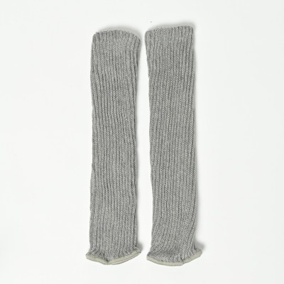 日本製 オーガニックコットン 内側シルク レッグウォーマー グレー (72005-7333)