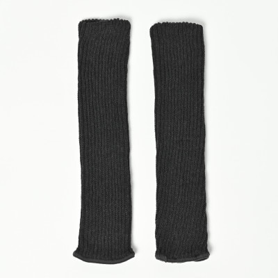 日本製 オーガニックコットン 内側シルク レッグウォーマー チャコール (72005-7334)