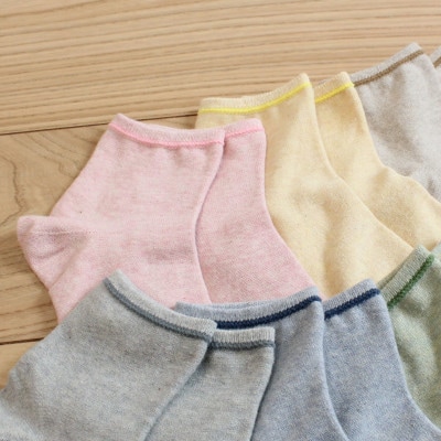 裏返しオーガニックコットンボタニカルダイソックス(ストロベリー)2足セット/NSGK23-21