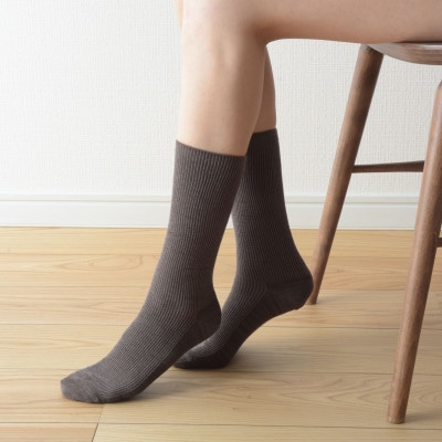 裏返しコットンシルクリブソックス(アイボリー・M)1足/NSGK23-13-2