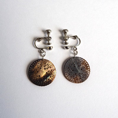 茶蝶貝「ベツレヘムパール風」イヤリング