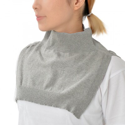 日本製 オーガニックコットン ネックウォーマー ( つけ襟 ) グレー (6650-7371)