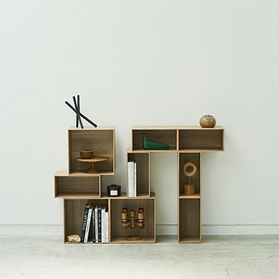 薄型ユニットシェルフ「V-TISS LIGHT」フリープラン BKウォールナット【複数個口で配送】【配送不可地域：離島】