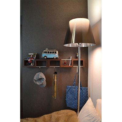 木製壁面収納「ジグラック」Sタイプ・ウォールナット【配送不可地域：離島】