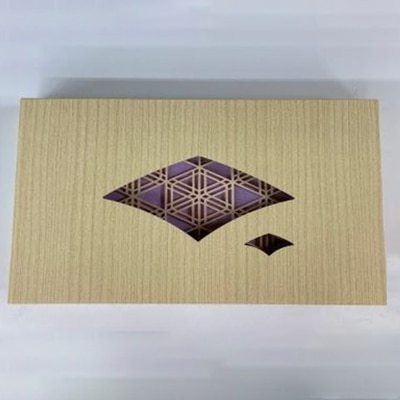 よしの組子トレー(胡麻柄亀甲・薄紫) 40cm×30cm×2cm