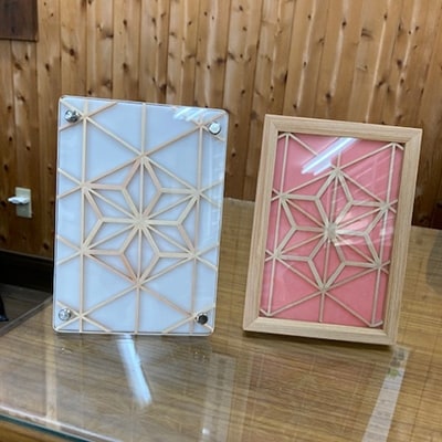 よしの組子スタンド(白) 13cm×19cm×7cm