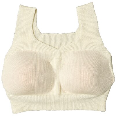 日本製 シルク ニット ブラジャー 無縫製 お肌よろこぶ (パット付) 白 (781-7531)