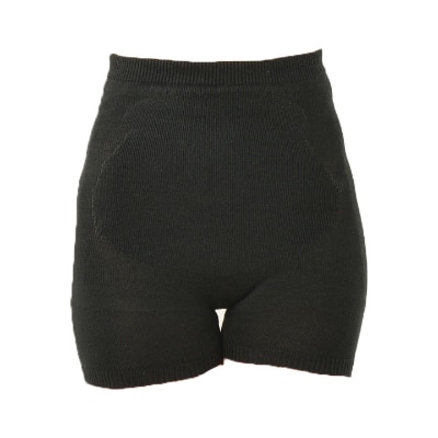 日本製 シルク 腹巻パンツ 1分丈 無縫製 天然繊維 タグフリー ブラック (611-7526)