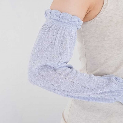 日本製 シルク 100% アームカバー 肌にやさしい 紫外線対策 ラベンダー(2285-7193)