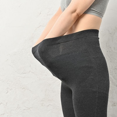 日本製 オーガニックコットン 腹巻パンツ 3分丈 無縫製 生成 (612-7223)