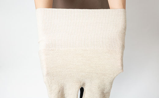 裏返し　シルクとウールの腹巻パンツ (杢ベージュ)1点　NSGK23-11