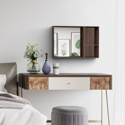 「V-TISS LIGHT」 ミラーM・ハーフ薄型セット ヨーロピアンチェリー【配送不可地域：離島】