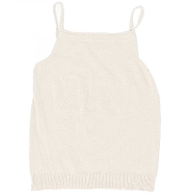 日本製 オーガニックコットン ゆるふわキャミ M-L 無縫製 生成 (6662-7623)