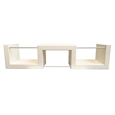 木製壁面収納「ジグラック」Wタイプ・ホワイト【配送不可地域：離島】