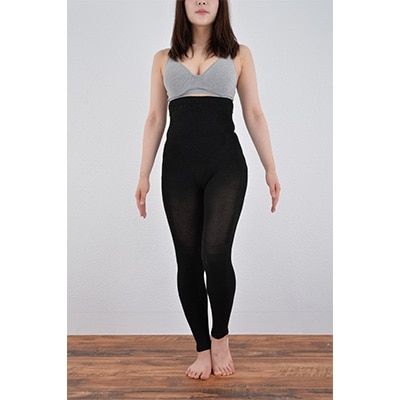 日本製 シルク レギンス 10分丈 腹巻きパンツ おなかひざシリーズ ブラック 【631-7162】