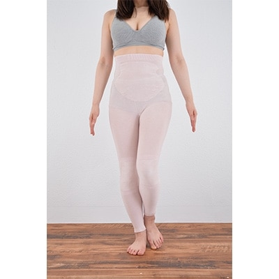 日本製 シルク レギンス 10分丈 腹巻きパンツ おなかひざシリーズ ピンク 【631-7163】