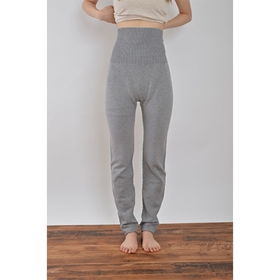 日本製 オーガニックコットン ルームパンツ 10分丈 腹巻きパンツ グレー (615-7160)