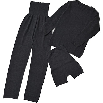 日本製 オーガニックコットン インナー 腹巻パンツ 温活セット チャコール (883-615-610