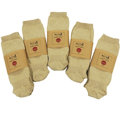 日本製 オーガニックコットン 不思議な 5本指靴下 5足セット ナチュラル (4200-7243p5
