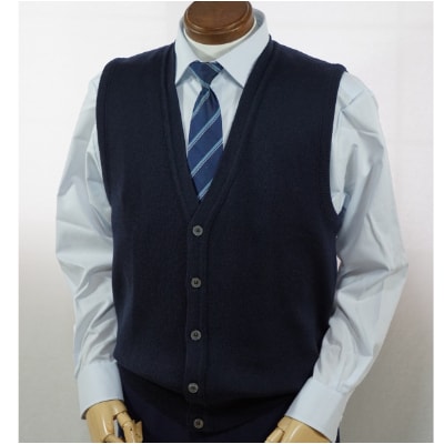 無地 メンズニット オープンベスト コン M寸 15220