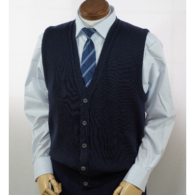 無地 メンズニット オープンベスト コン LL寸 15220