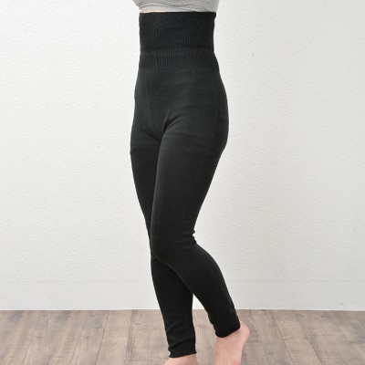 日本製 シルク 腹巻きパンツ 10分丈 ( 無縫製 ) ブラック (625-7414)