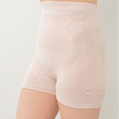 日本製 シルク 腹巻パンツ 1分丈 無縫製 天然繊維 タグフリー ピンク (611-7527)