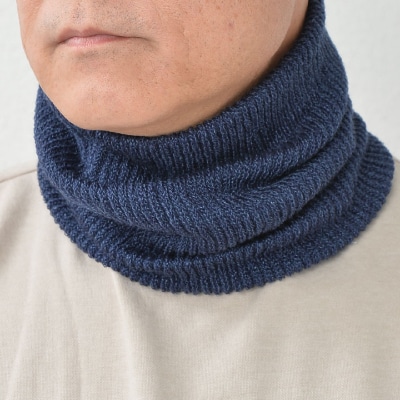 日本製 ネックウォーマー 内側 シルク ネックカバー インク (3920-7499)