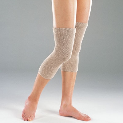 日本製 シルク のびのびナチュラルサポーター ひざ用 ショート モカ (267-2193)