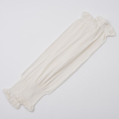 日本製 シルク 100% アームカバー 肌にやさしい 紫外線対策 ホワイト (2285-7191)