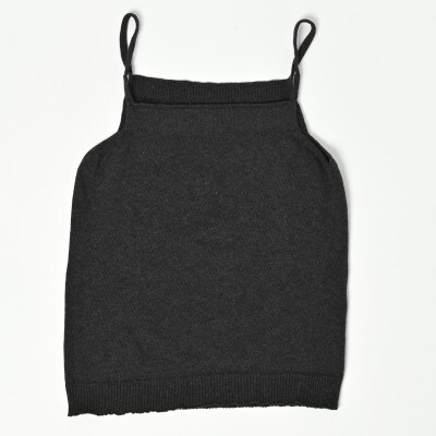 日本製 オーガニックコットン ゆるふわ キャミ M-L 無縫製 チャコール(6662-7621)