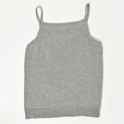 日本製 オーガニックコットン ゆるふわ キャミ M-L 無縫製 グレー(6662-7620)