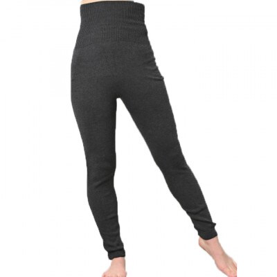 日本製 オーガニックコットン レギンスパンツ 天然繊維 無縫製 チャコール (617-7547)