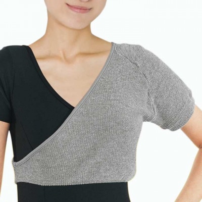 日本製 備長炭 EM-Xらくらく肩保温サポーター片方用 グレー(かぶりタイプ) (4977-262)