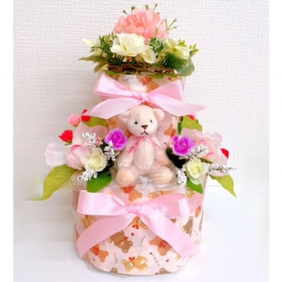 おむつケーキ 2段(ピンク)