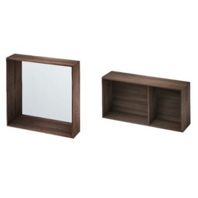 「V-TISS LIGHT」 ミラーM・ハーフ薄型セット ブラックウォールナット【配送不可地域：離島】