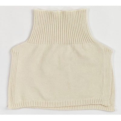 日本製 オーガニックコットン ネックウォーマー (つけ襟) 生成 (6650-7374)